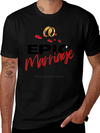 Camiseta Negra con Diseño Epic Marriage