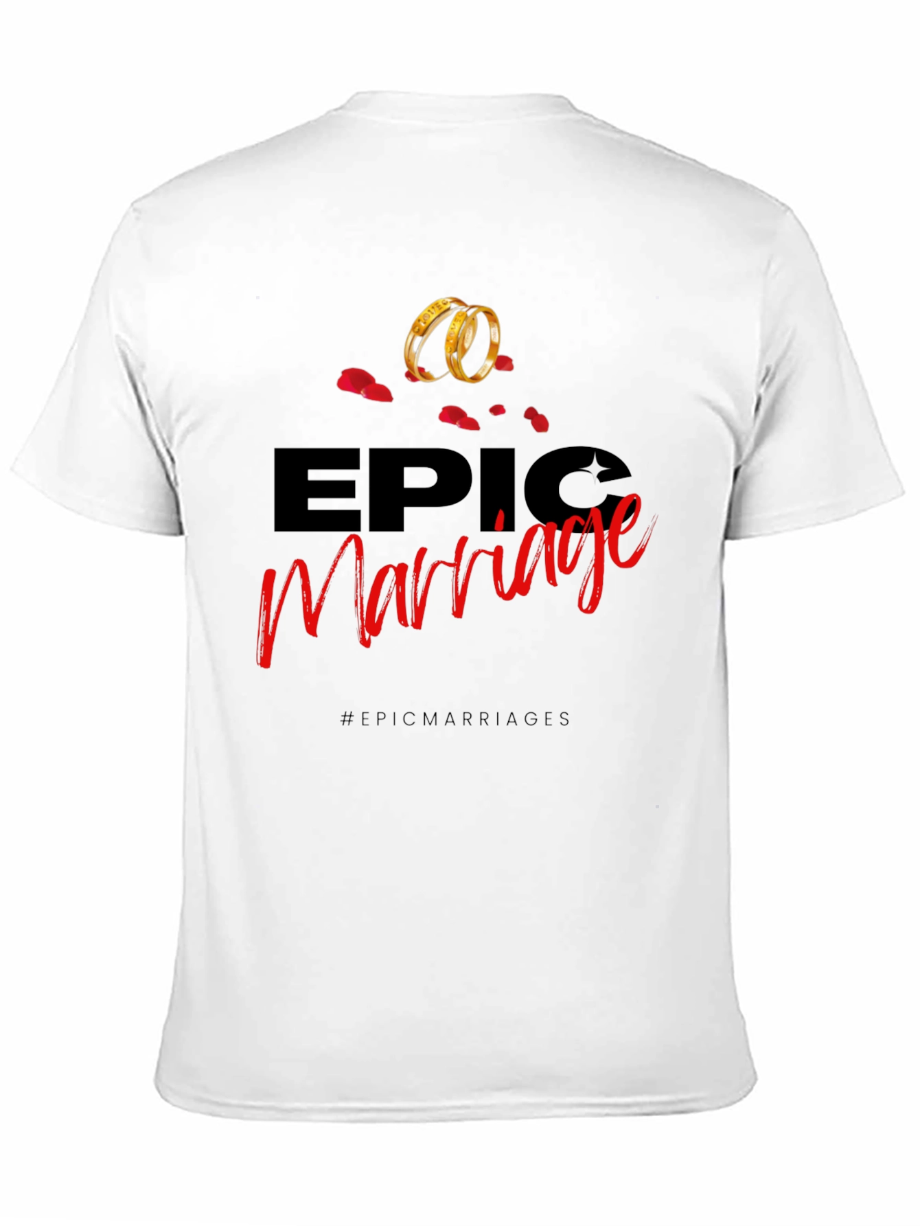 Camiseta Negra con Diseño Epic Marriage
