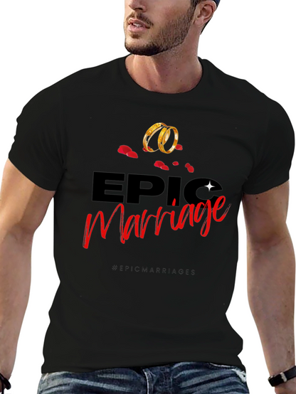Camiseta Negra con Diseño Epic Marriage