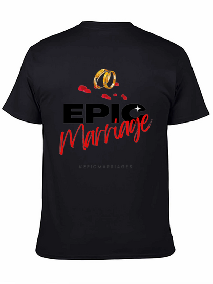 Camiseta Negra con Diseño Epic Marriage