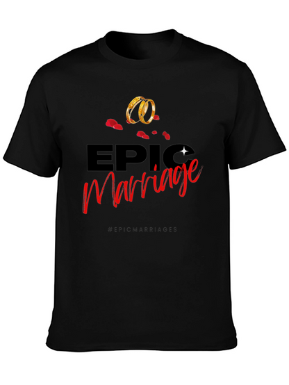 Camiseta Negra con Diseño Epic Marriage