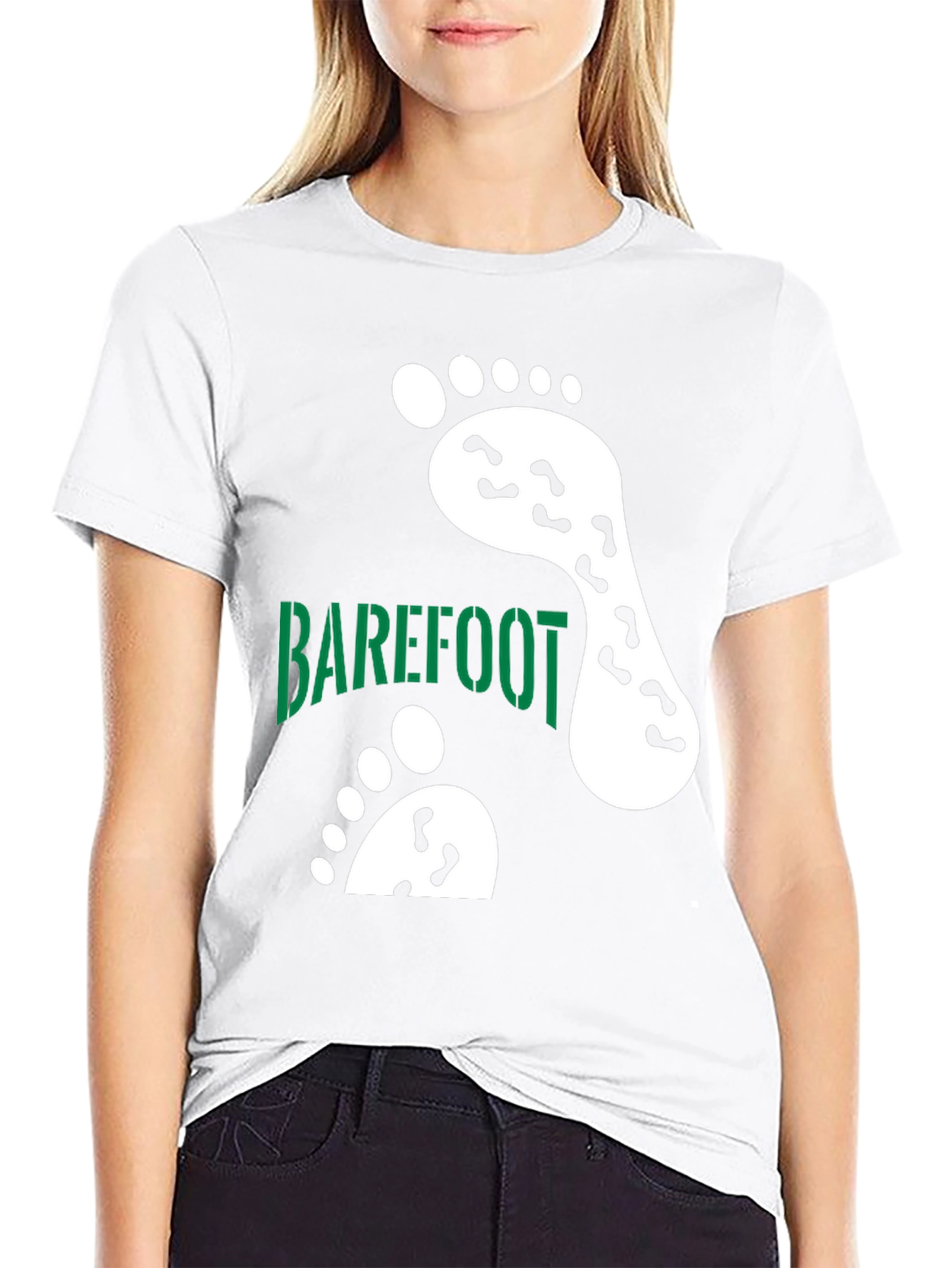 Camiseta Negra Barefoot Estampada
