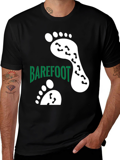 Camiseta Negra Barefoot Estampada