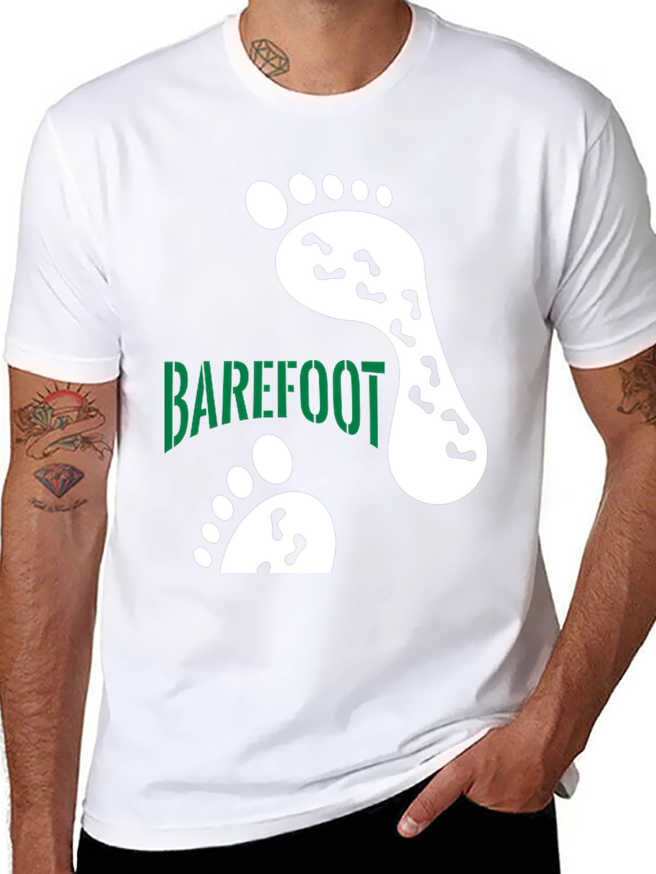 Camiseta Negra Barefoot Estampada
