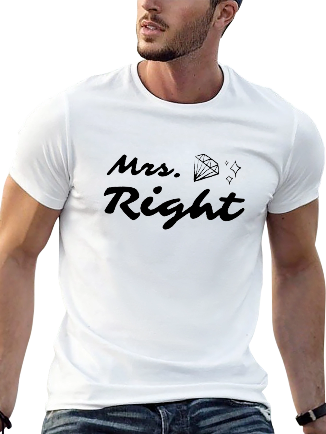 Camiseta Negra Mrs. Right para Hombre