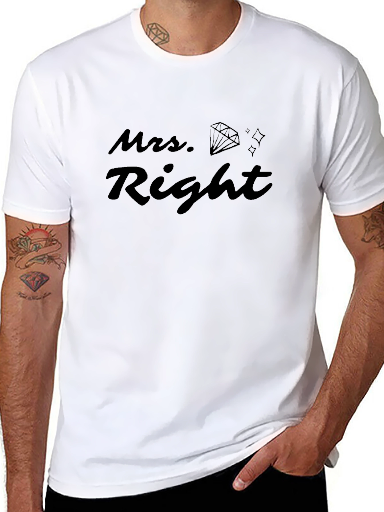 Camiseta Negra Mrs. Right para Hombre