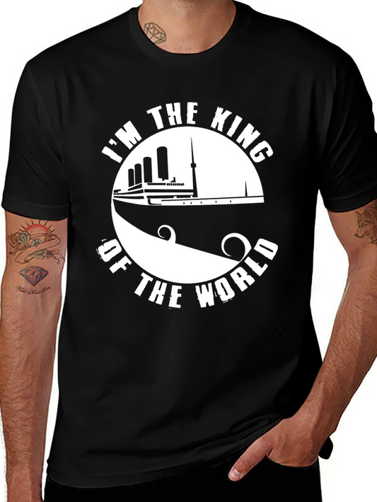 Camiseta Negra Soy el Rey del Mundo Titanic
