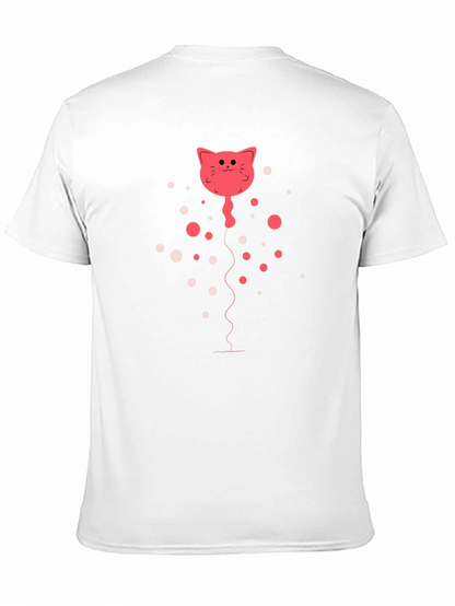 Camiseta Negra con Diseño de Gato Globo