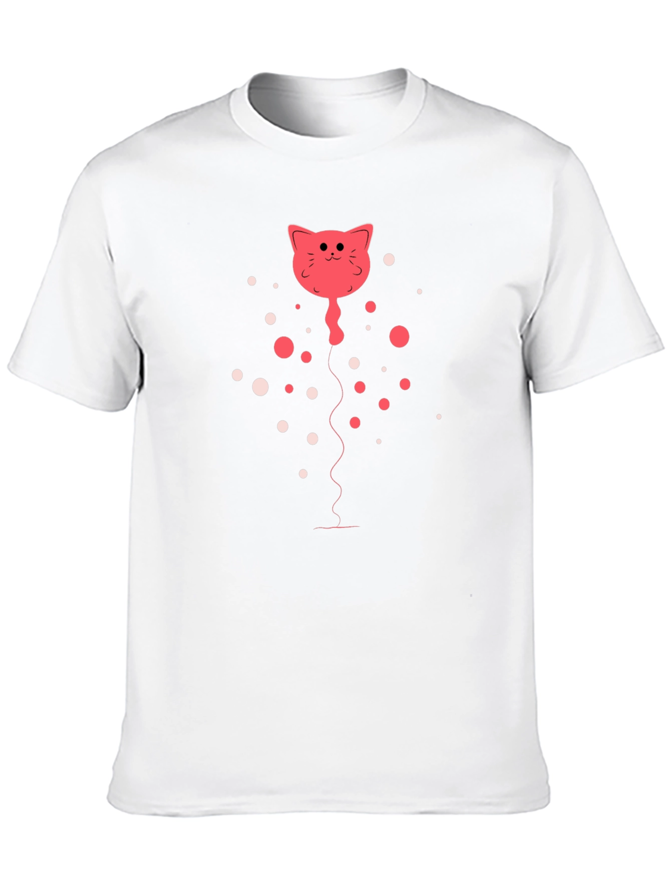 Camiseta Negra con Diseño de Gato Globo