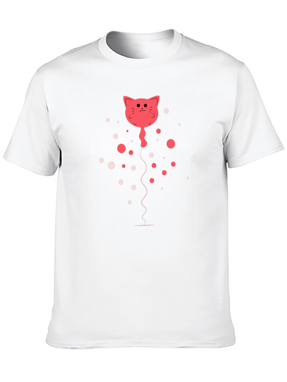 Camiseta Negra con Diseño de Gato Globo