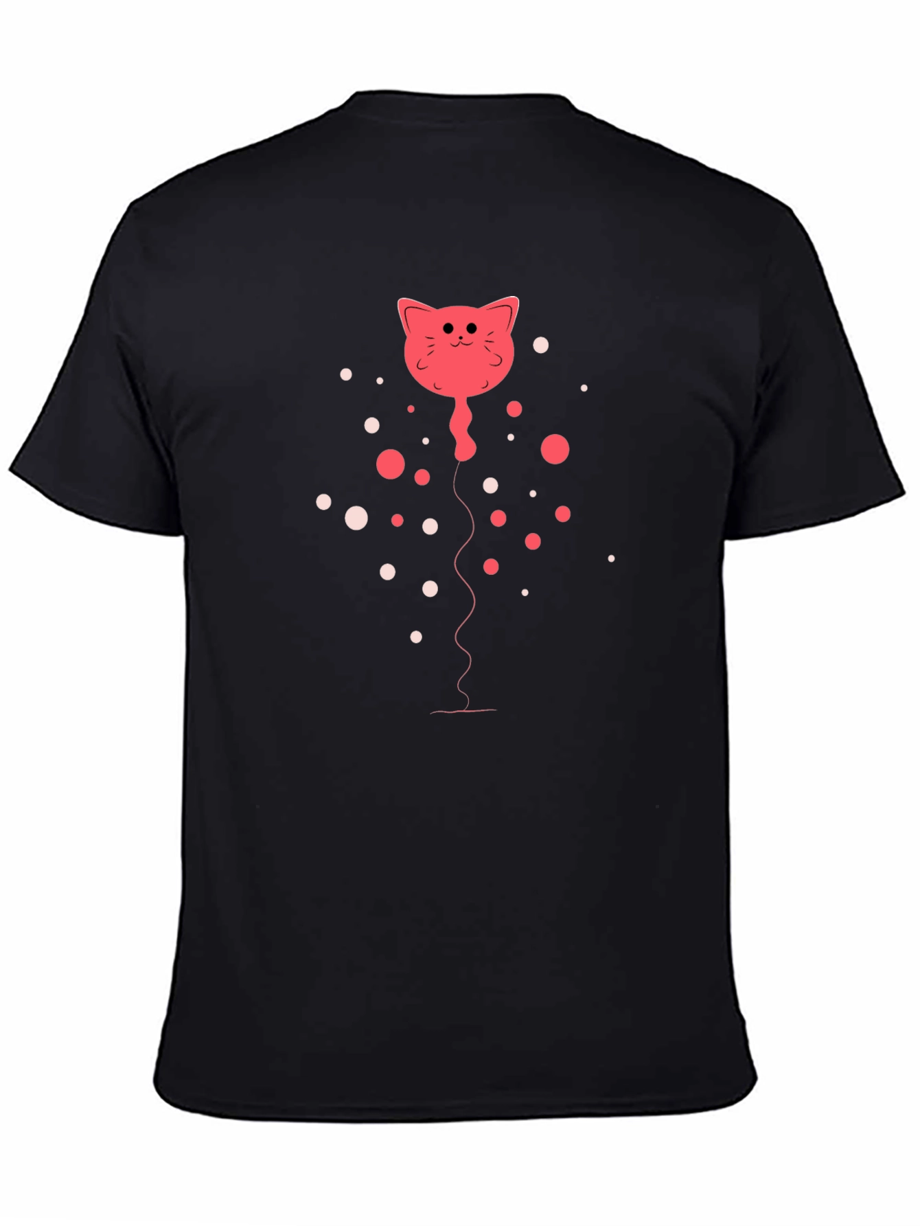 Camiseta Negra con Diseño de Gato Globo
