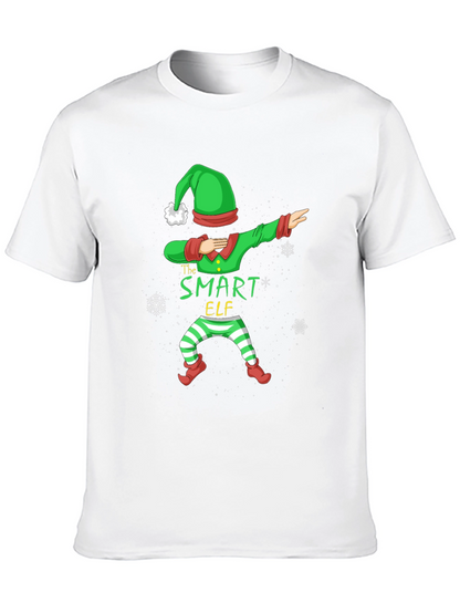 Camiseta Negra Navideña Elfo Inteligente Dabbing