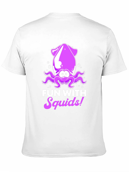 Camiseta Negra Divertida con Diseño de Calamar