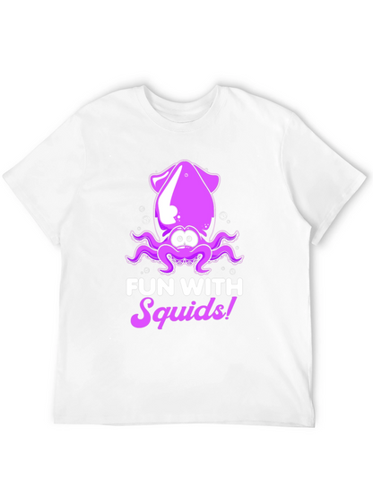 Camiseta Negra Divertida con Diseño de Calamar