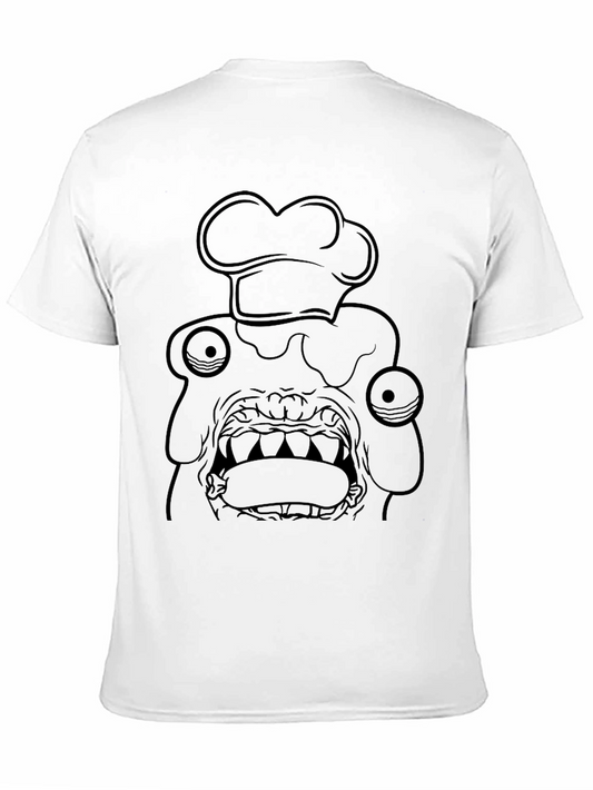 Camiseta Negra con Diseño de Chef Monstruoso
