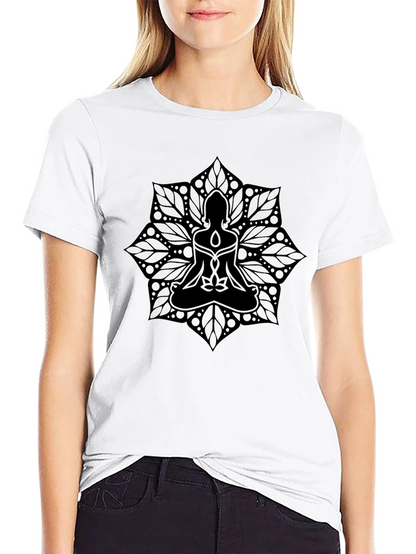Camiseta Negra Mandala Yoga Meditación