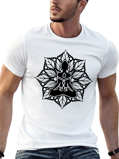 Camiseta Negra Mandala Yoga Meditación