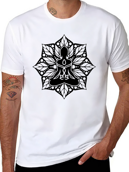 Camiseta Negra Mandala Yoga Meditación
