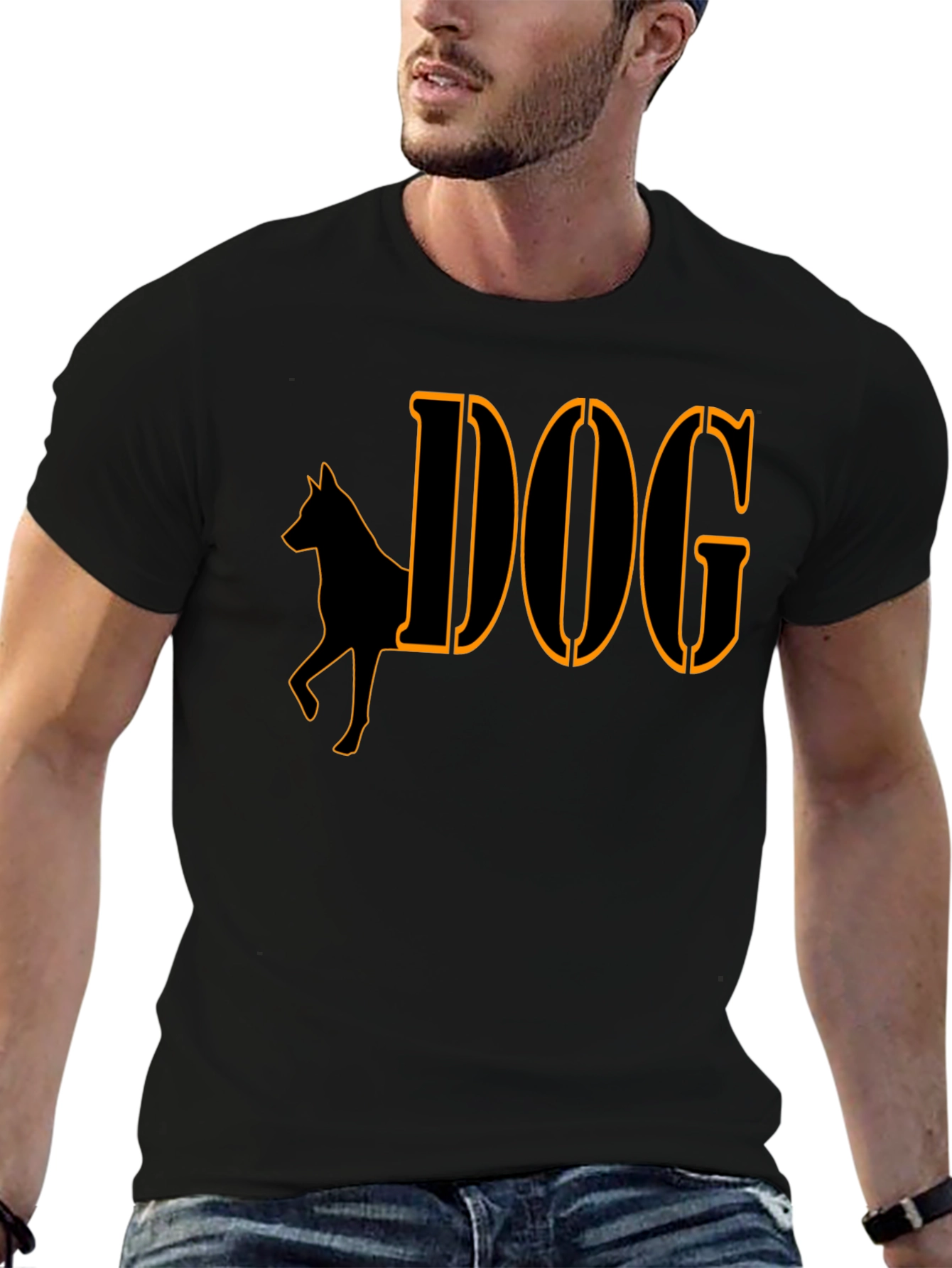 Camiseta Negra Diseño Perro