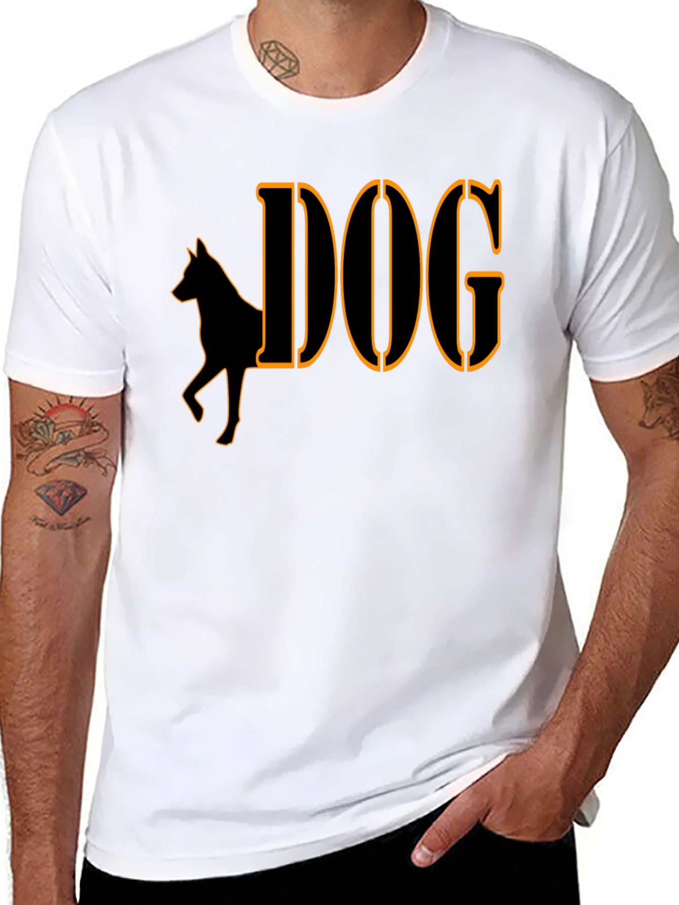 Camiseta Negra Diseño Perro