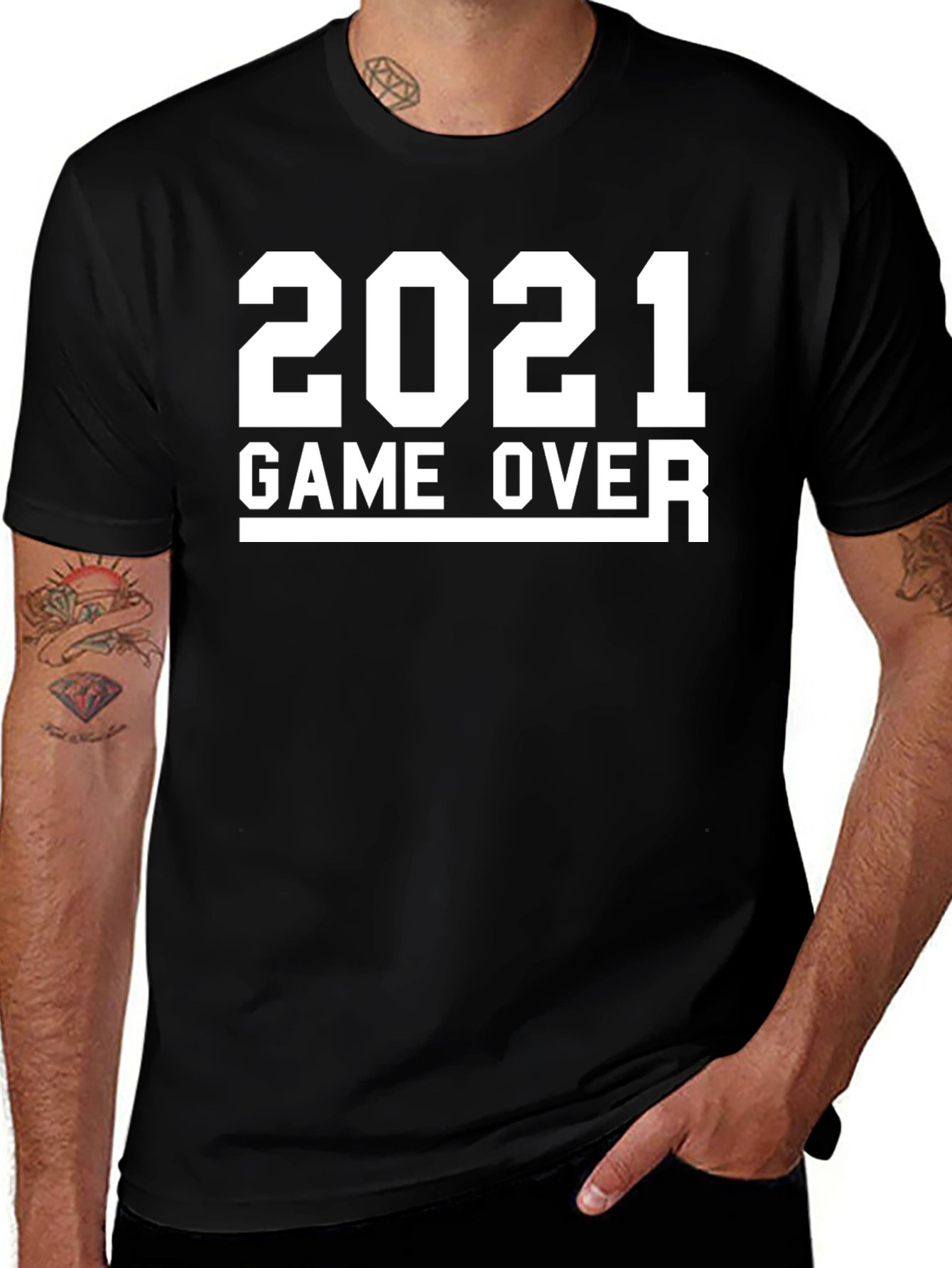 Camiseta Negra con Diseño 2021 Game Over
