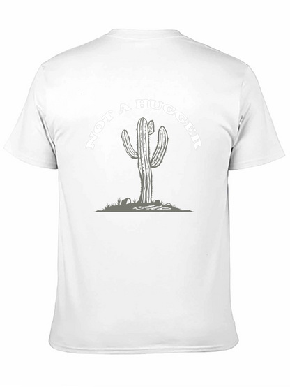 Camiseta Negra: No Soy Abrazador - Diseño Cactus