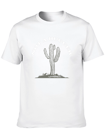 Camiseta Negra: No Soy Abrazador - Diseño Cactus
