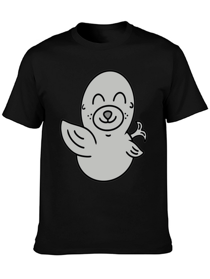 Camiseta Negra con Diseño de Foca Amigable
