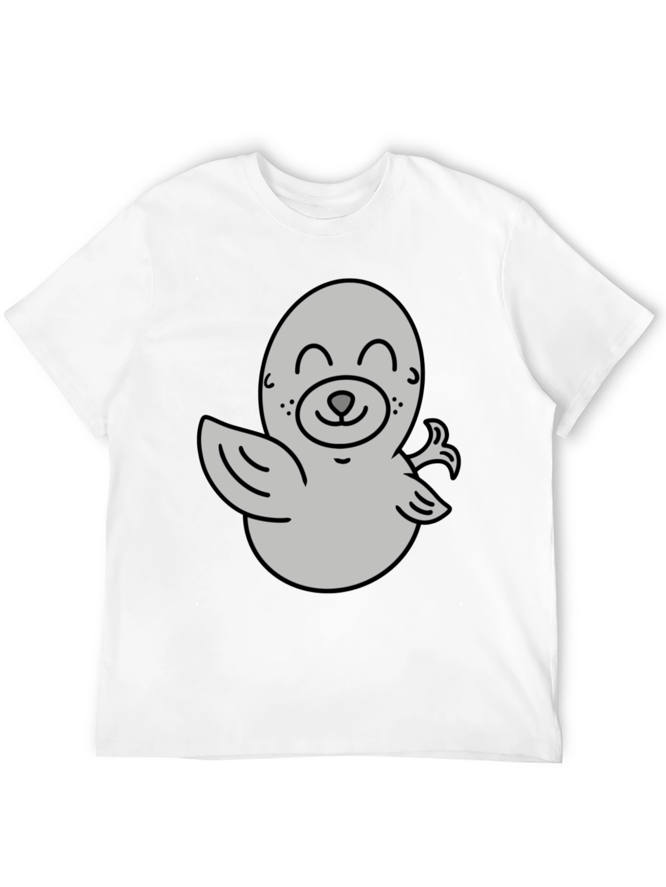 Camiseta Negra con Diseño de Foca Amigable