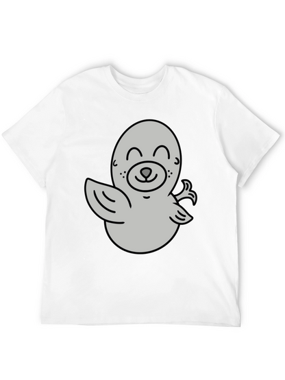 Camiseta Negra con Diseño de Foca Amigable