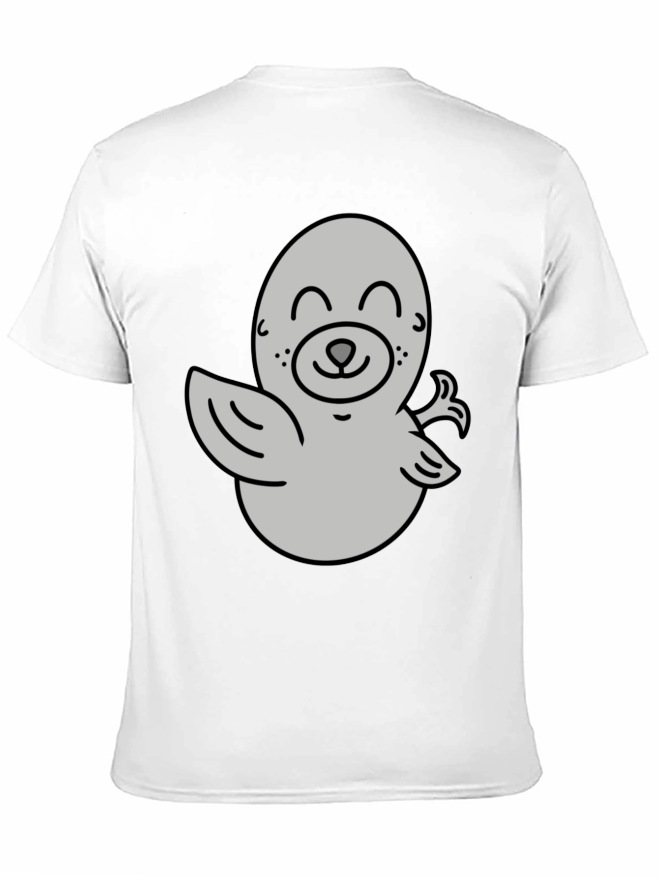 Camiseta Negra con Diseño de Foca Amigable