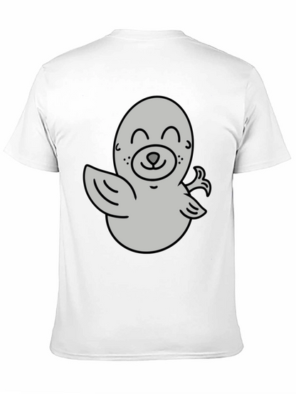 Camiseta Negra con Diseño de Foca Amigable