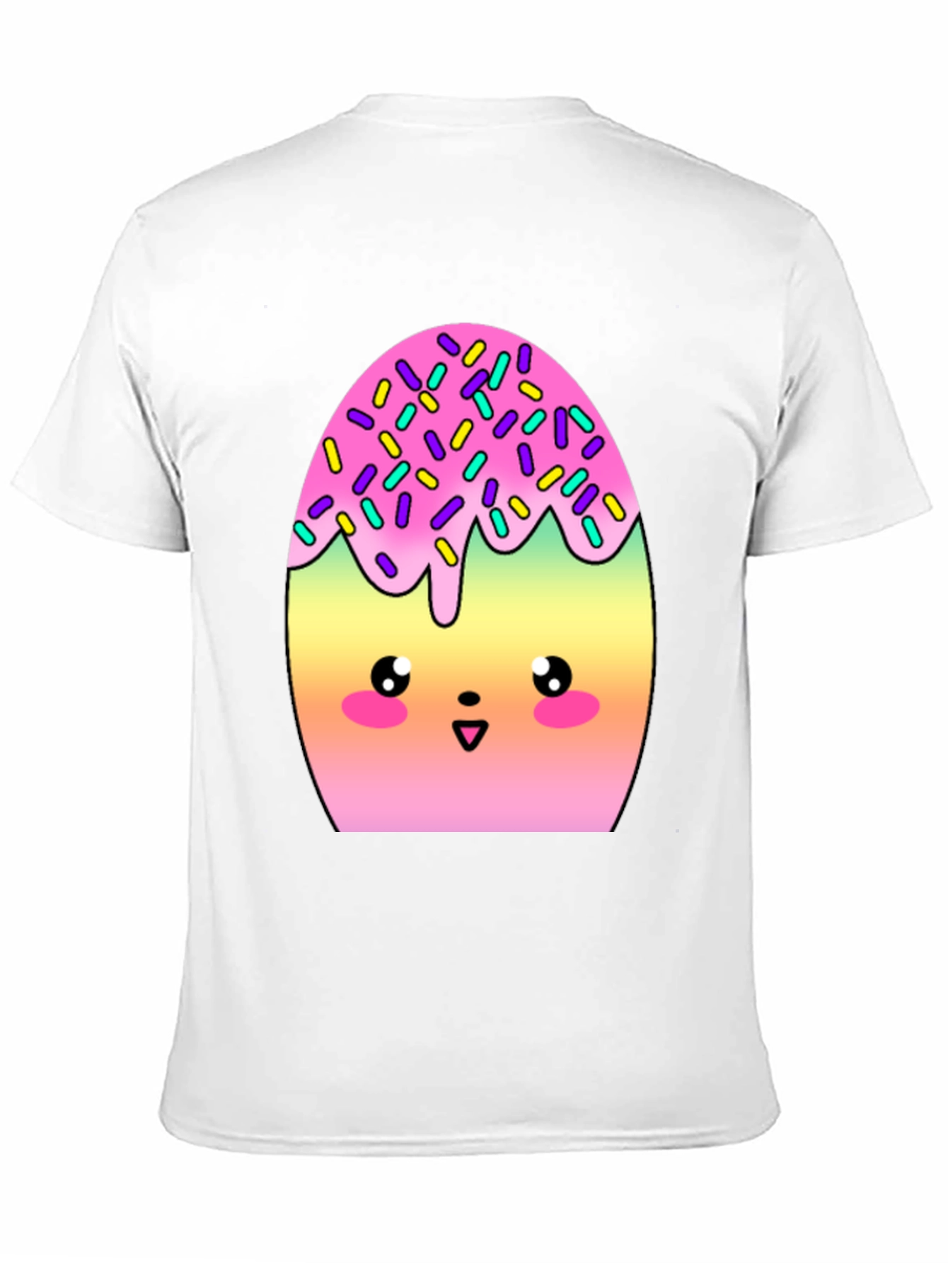 Camiseta Negra con Divertido Diseño de Huevo Kawaii