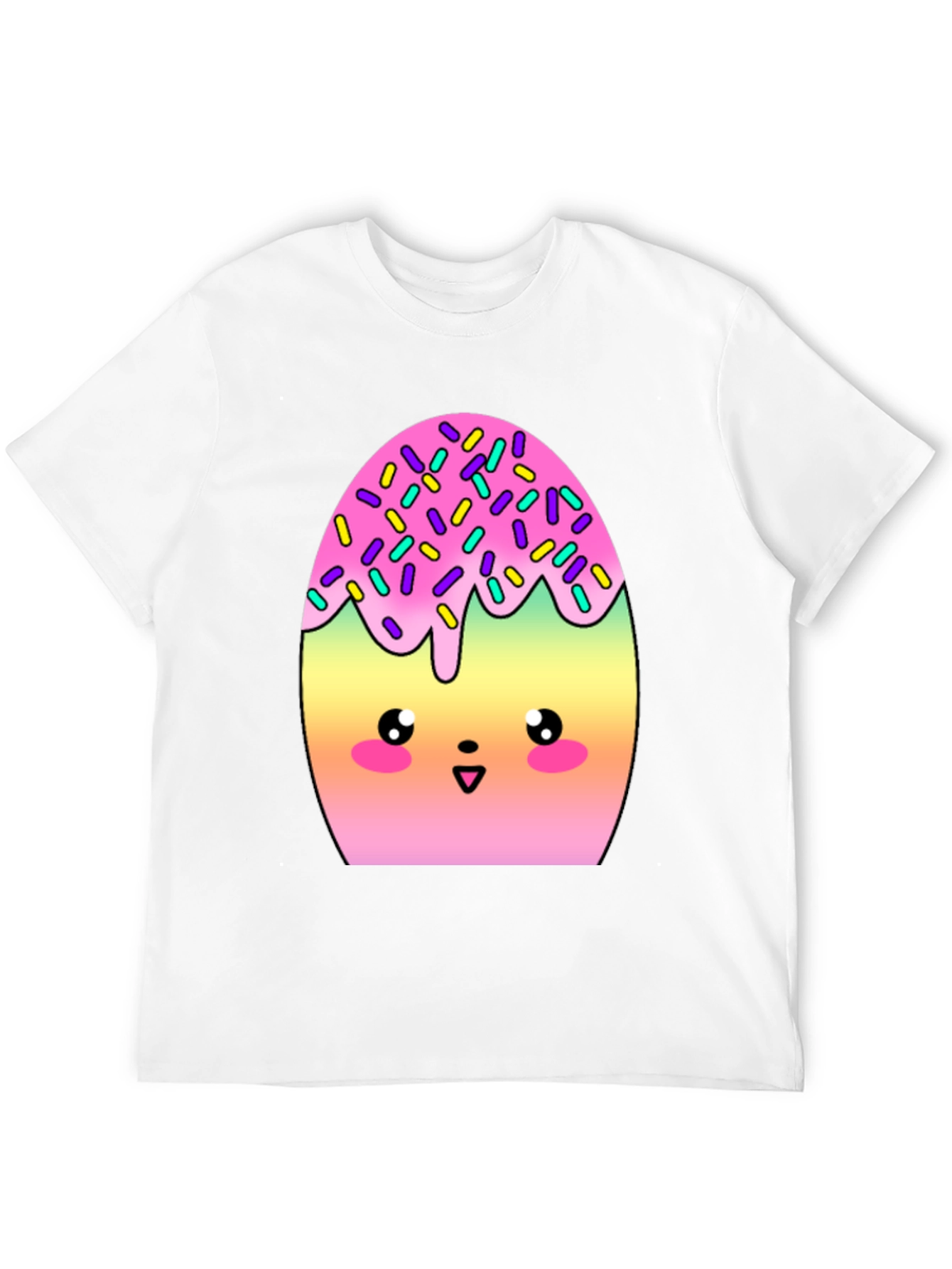 Camiseta Negra con Divertido Diseño de Huevo Kawaii