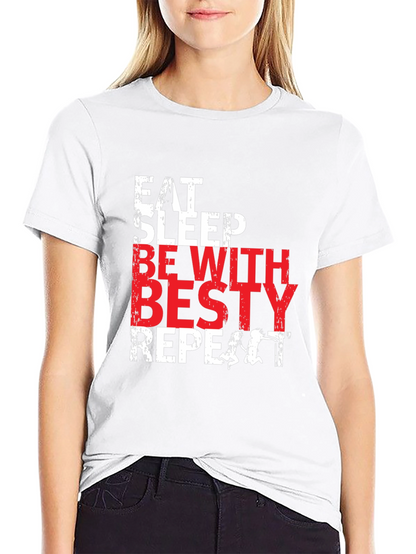 Camiseta Negra: Come Duerme Mejores Amigas Repite