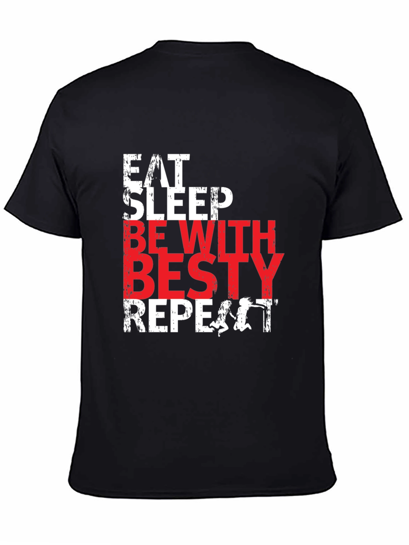 Camiseta Negra: Come Duerme Mejores Amigas Repite