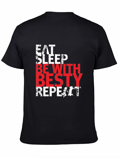 Camiseta Negra: Come Duerme Mejores Amigas Repite