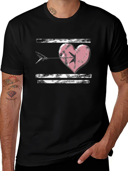 Camiseta Negra Corazón Flechado Vintage