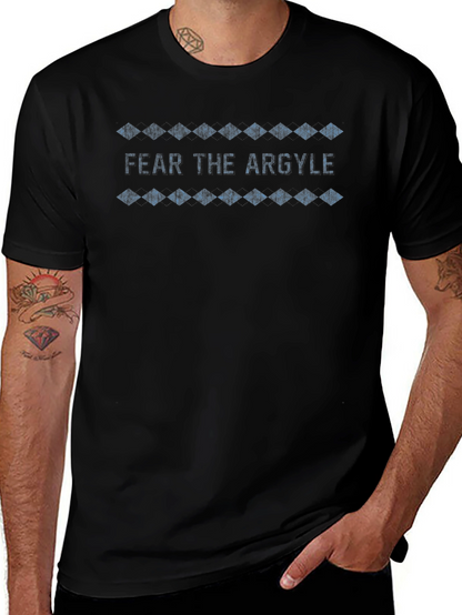 Camiseta Negra Fear the Argyle Diseño Diamantes