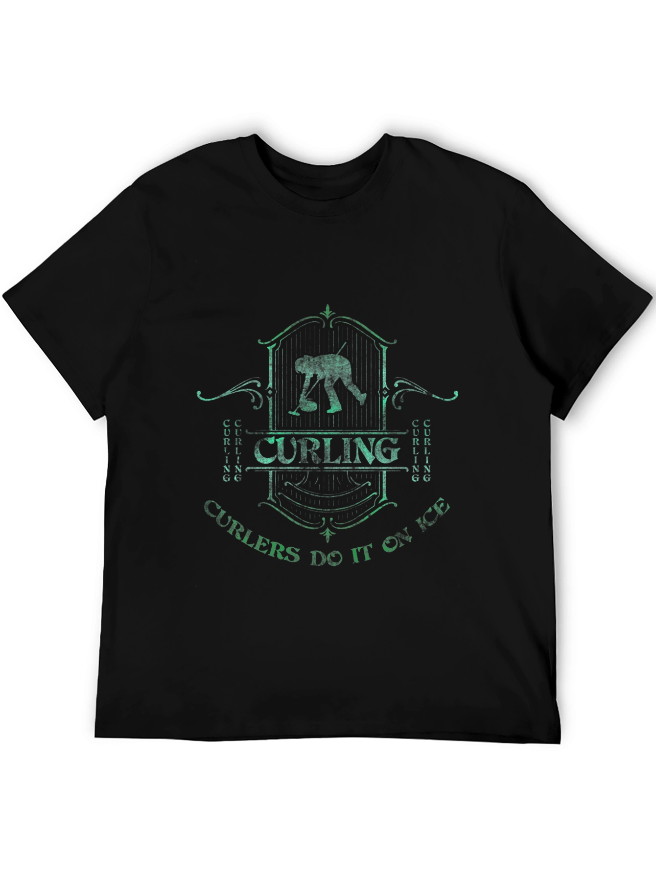 Camiseta Negra Curling Curlers Do It On Ice