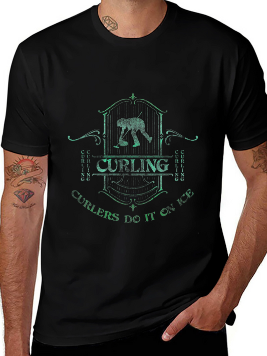 Camiseta Negra Curling Curlers Do It On Ice