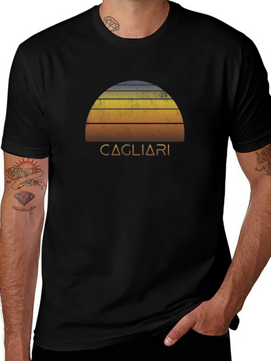 Camiseta Negra Cagliari Sunset Vintage