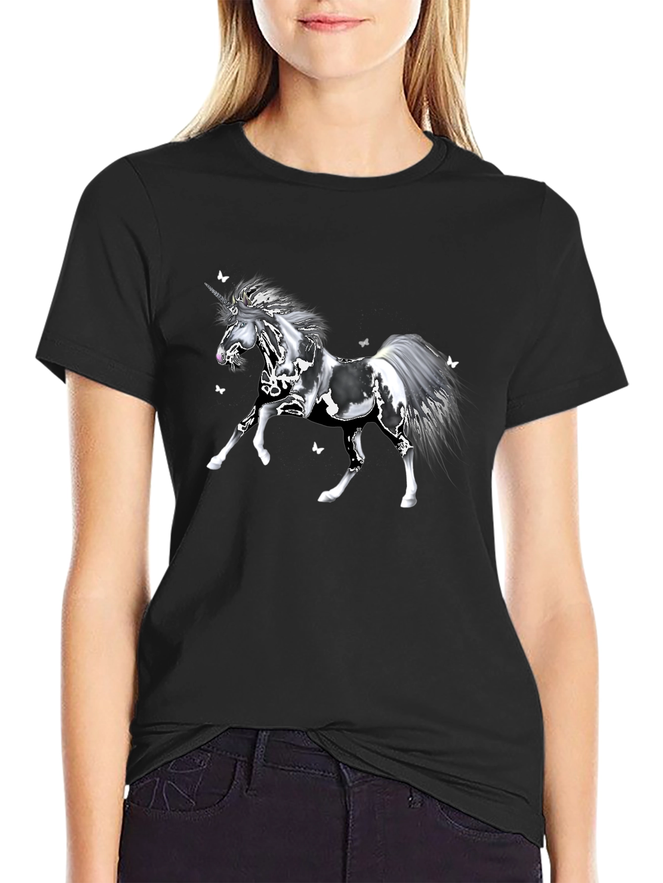Camiseta Unicornio Mágico Negra
