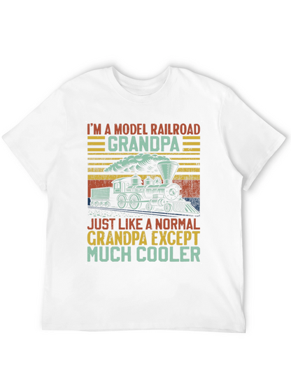 Camiseta Negra: Abuelo Ferrocarril Modelo Cool