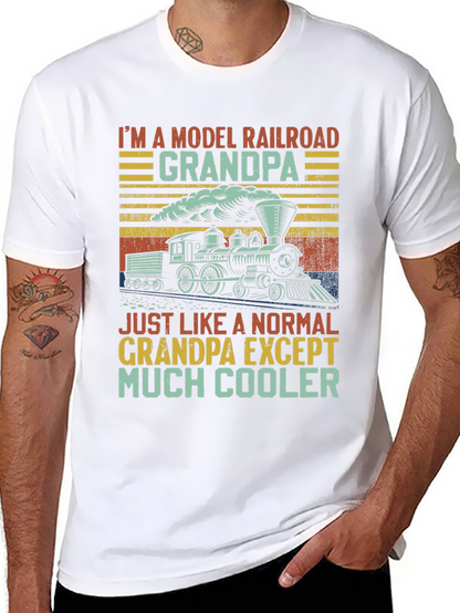 Camiseta Negra: Abuelo Ferrocarril Modelo Cool