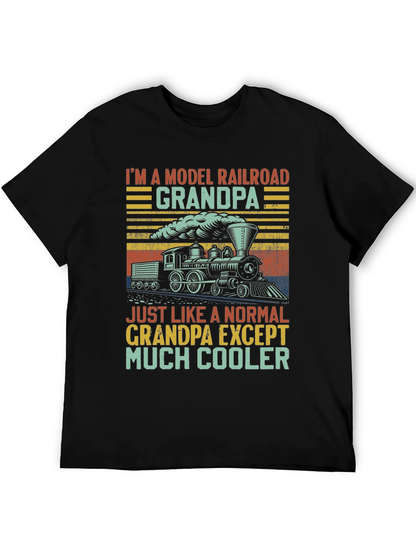 Camiseta Negra: Abuelo Ferrocarril Modelo Cool