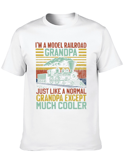 Camiseta Negra: Abuelo Ferrocarril Modelo Cool