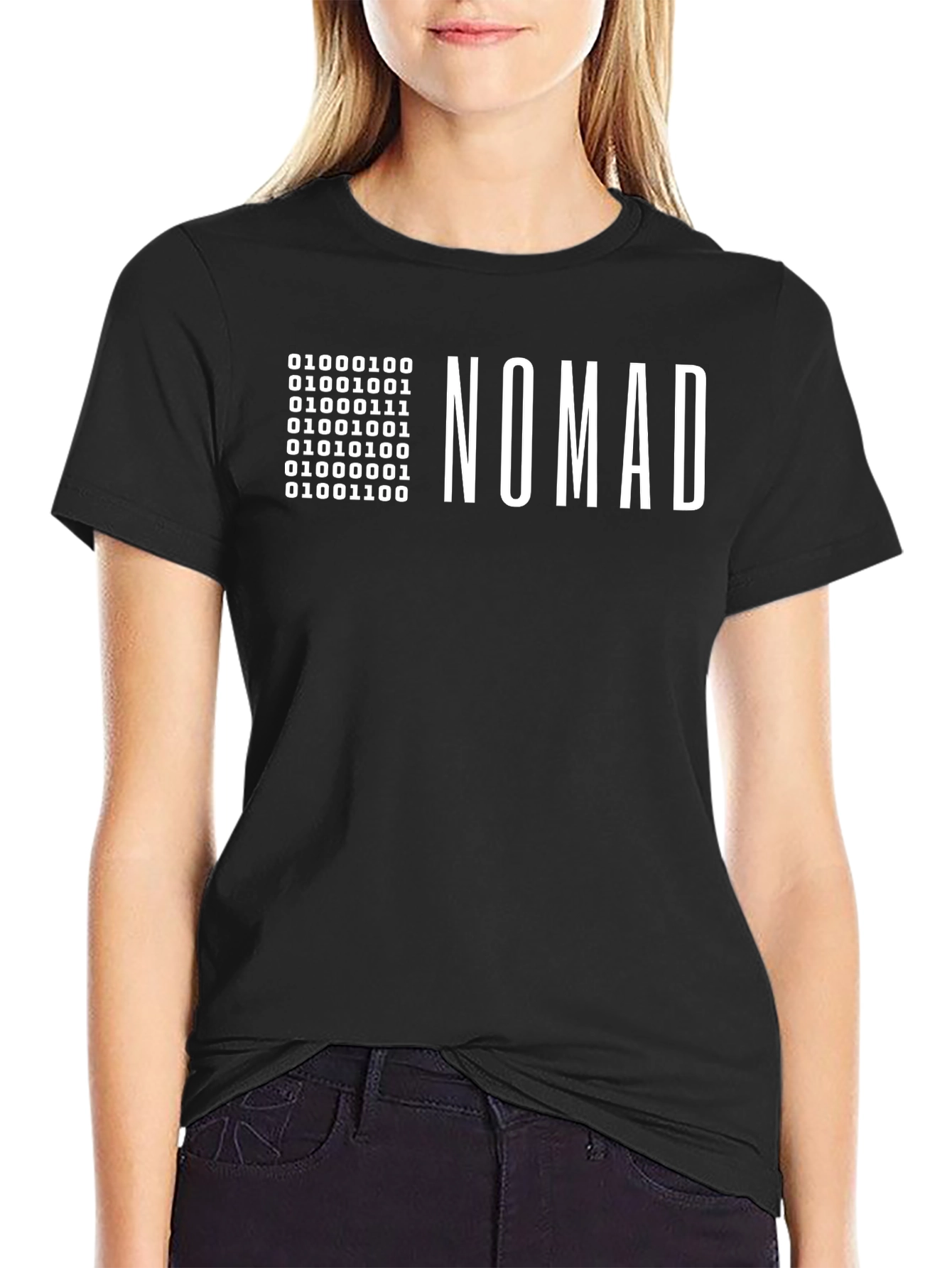 Camiseta Negra Nomad Código Binario para Hombre