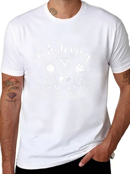 Camiseta Negra Jardinería Terapia Barata