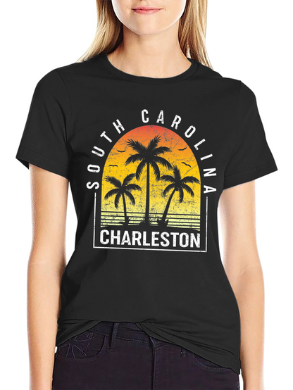 Camiseta Charleston Carolina del Sur diseño tropical